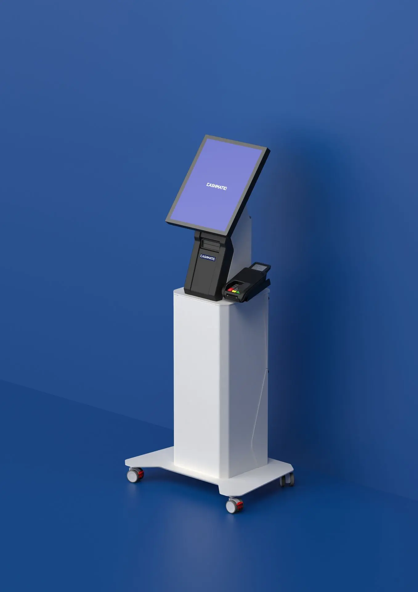 Plustech totem e kiosk self-order con pos Plustech piccolo totem con stand rialzato per monitor lato cliente